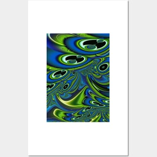 green blue abstract texture Posters and Art
